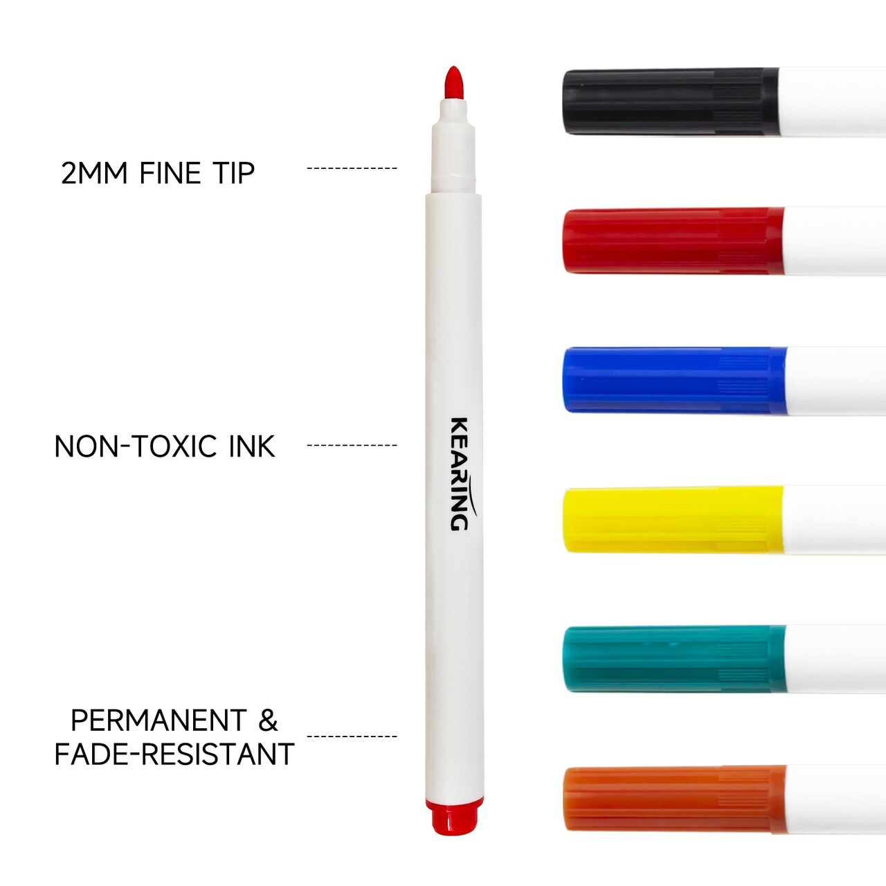 Iron-on DIY Sublimation Markers / Transfer Markers Assorted Tip Sizes, 6 Pack